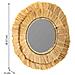 Specchio Rotondo In Fibra Naturale Marrone 57x57x6h - Foto miniatura 4