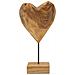 Scultura Dobu Cuore In Teak Riciclato Pezzo Unico - Foto miniatura 1