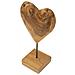 Scultura Dobu Cuore In Teak Riciclato Pezzo Unico - Foto miniatura 3