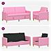 Set di Divani con Storage 2 pcs Rosa Poliestere - Foto miniatura 4