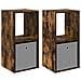Comodino 2 pcs Rovere fumé 35 x 32 x 68,5 cm Legno multistrato - Foto miniatura 1