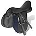 Set Sella Equitazione 16"" In Pelle Naturale Nera 14 Cm 5-in-1 - Foto miniatura 4