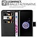 Custodia Compatibile Con Samsung Galaxy S9 In Nero Carbone - Coperchio Protettiva Con Chiusura Magnetica, Funzione Stand E Tasca Per Le Carte - Foto miniatura 5