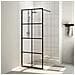 Parete Per Doccia Walk-in Vetro Trasparente Esg 80x195 Cm Nera - Foto miniatura 1