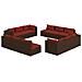 Set Divani Da Giardino 12 Pz Con Cuscini In Polyrattan Marrone - Foto miniatura 1
