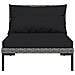 Set Divani Giardino 6 Pz Con Cuscini In Polyrattan Grigio Scuro - Foto miniatura 4