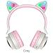 Cuffie Originale Bluetooth Stereo Cheerful W27 Cat Ear Con Led Grey - Foto miniatura 2