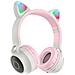 Cuffie Originale Bluetooth Stereo Cheerful W27 Cat Ear Con Led Grey - Foto miniatura 1