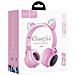 Cuffie Originale Bluetooth Stereo Cheerful W27 Cat Ear Con Led Grey - Foto miniatura 5