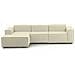 Divano Fisso Jessica, Divano Componibile A 3 Posti Con Penisola Sinistra, 100% Made In Italy, Sofà Moderno In Tessuto, Cm 300x170h70, Beige - Foto miniatura 3