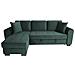 Divano Angolare Trasformabile A 4 Posti Hamilton - Tessuto In Velluto Verde - 245 X 140 X 86 - Contenitore - Foto miniatura 1