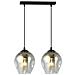 Lampada A Sospensione Istar - Nero, Grigio - Acciaio Verniciato A Polvere, Vetro - 40x100x14 Cm - Foto miniatura 1