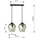 Lampada A Sospensione Istar - Nero, Grigio - Acciaio Verniciato A Polvere, Vetro - 40x100x14 Cm - Foto miniatura 3
