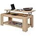 Tavolino Soggiorno Con Rialzo Contenitore Tavolo Salotto Moderno Apribile Beige - Foto miniatura 1