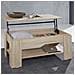 Tavolino Soggiorno Con Rialzo Contenitore Tavolo Salotto Moderno Apribile Beige - Foto miniatura 4
