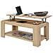 Tavolino Soggiorno Con Rialzo Contenitore Tavolo Salotto Moderno Apribile Beige - Foto miniatura 5