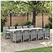 Set da Pranzo per Giardino 11 pcs Grigio chiaro e crema - Foto miniatura 2