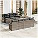 Set Divano da Giardino 8 Pezzi con Cuscini Grigio Rattan Sintetico Acacia - Foto miniatura 2