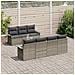 Set Divano da Giardino 8 Pezzi con Cuscini Grigio Rattan Sintetico Acacia - Foto miniatura 3