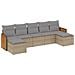 Set Divani da Giardino 7 pz con Cuscini Beige in Polyrattan - Foto miniatura 1