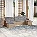 Set Divani da Giardino 7 pz con Cuscini Beige in Polyrattan - Foto miniatura 2