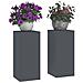 Supporti per Piante da Esterno Pillar 2 pcs Antracite 24x24x55 cm Acciaio - Foto miniatura 3