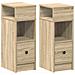 Comodini 2 pz con Cassetto Rovere Sonoma 25x31x66 cm - Foto miniatura 1