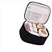 Mini Trousse Da Trucco Nera In Pu - Organizer Portatile Per Cosmetici - Foto miniatura 3
