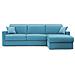 Chris Divano Letto Angolare Con Penisola In Simil Cotone T13 Azzurro - Foto miniatura 3