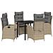 Set da Pranzo per Giardino 5 pcs Beige polyrattan - Foto miniatura 1