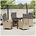 Set da Pranzo per Giardino 5 pcs Beige polyrattan - Foto miniatura 4