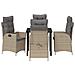 Set da Pranzo per Giardino 5 pcs Beige polyrattan - Foto miniatura 7