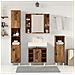 Set Mobili da Bagno 4 pz Legno Antico in Legno Multistrato - Foto miniatura 3