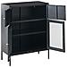 Credenza Espositiva In Vetro Esholt Metallo 80 Cm Nero - Foto miniatura 3