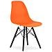 Sedia ergonomica OSAKA con gambe arancioni e nere per soggiorno x2 - Foto miniatura 2
