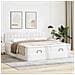 Struttura Letto Pouf con Materassi Bianco 160x200 cm Similpelle - Foto miniatura 3