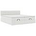 Struttura Letto Pouf con Materassi Bianco 160x200 cm Similpelle - Foto miniatura 6