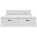 Struttura Letto Pouf con Materassi Bianco 160x200 cm Similpelle - Foto miniatura 7