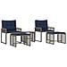 Set di Mobili da Esterno con cuscino 5 pcs Grigio e Blu Navy - Foto miniatura 1