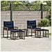 Set di Mobili da Esterno con cuscino 5 pcs Grigio e Blu Navy - Foto miniatura 2