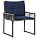 Set di Mobili da Esterno con cuscino 5 pcs Grigio e Blu Navy - Foto miniatura 7