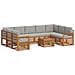 Set divani con cuscino 10 pcs Grigio Naturale e Chiaro - Foto miniatura 1