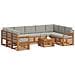 Set divani con cuscino 10 pcs Grigio Naturale e Chiaro - Foto miniatura 3
