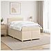 Letto box spring con materasso Crema 120 x 190 cm Tessuto - Foto miniatura 4