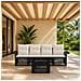 Set Divano da Giardino 5 pz Nero e Bianco Crema polyrattan - Foto miniatura 8