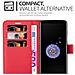 Custodia Compatibile Con Samsung Galaxy S9 In Rosso Carminio - Coperchio Protettiva Con Chiusura Magnetica, Funzione Stand E Tasca Per Le Carte - Foto miniatura 5