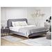 Letto In Velluto Grigio 140 X 200 Cm Flayat - Foto miniatura 10