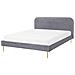 Letto In Velluto Grigio 140 X 200 Cm Flayat - Foto miniatura 13