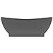 Lavabo Troppopieno Ovale Grigio Scuro Opaco 58,5x39cm Ceramica - Foto miniatura 2