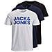 Jjecorp Logo Tee Ss O-neck 3pk Mp T-shirt, Black / pack: 1black 1navy 1white, Xl Uomo - Foto miniatura 1